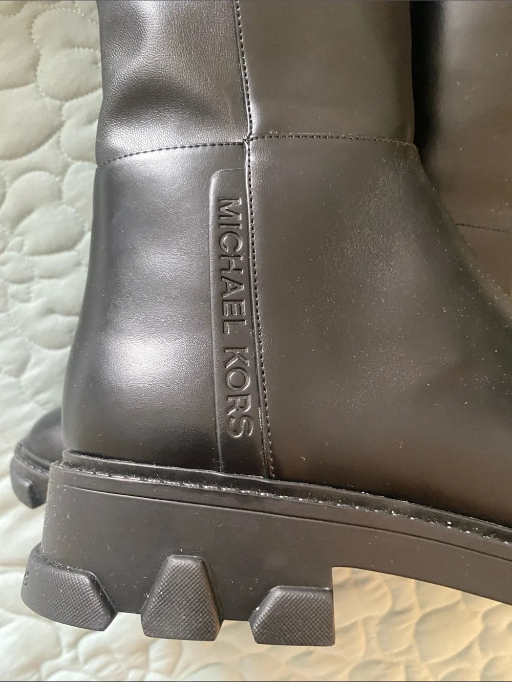 Michael Kors Ridley Black Lug Sole Boots SZ 8.5 NWT